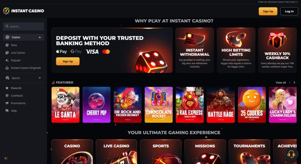 Instant Casino Screenshot