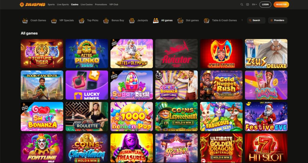 Zuluspins Screenshot