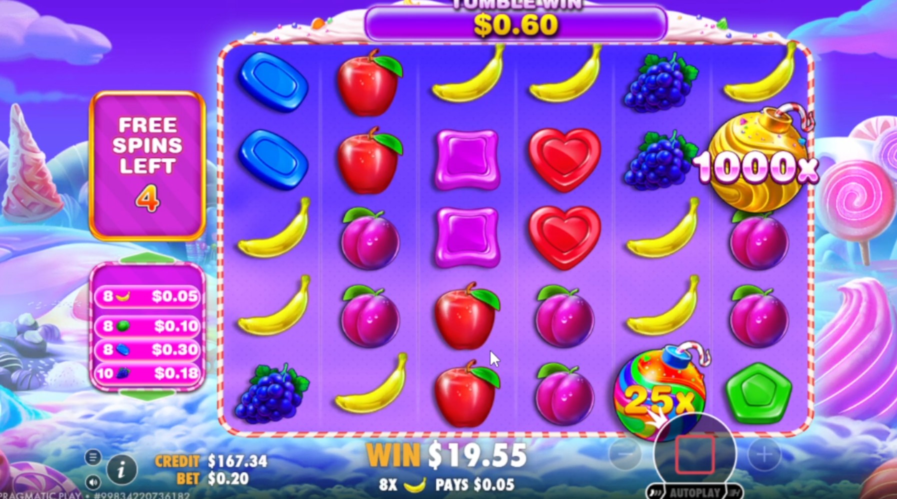 Xenokrz – 4,614x on Sweet Bonanza 1000