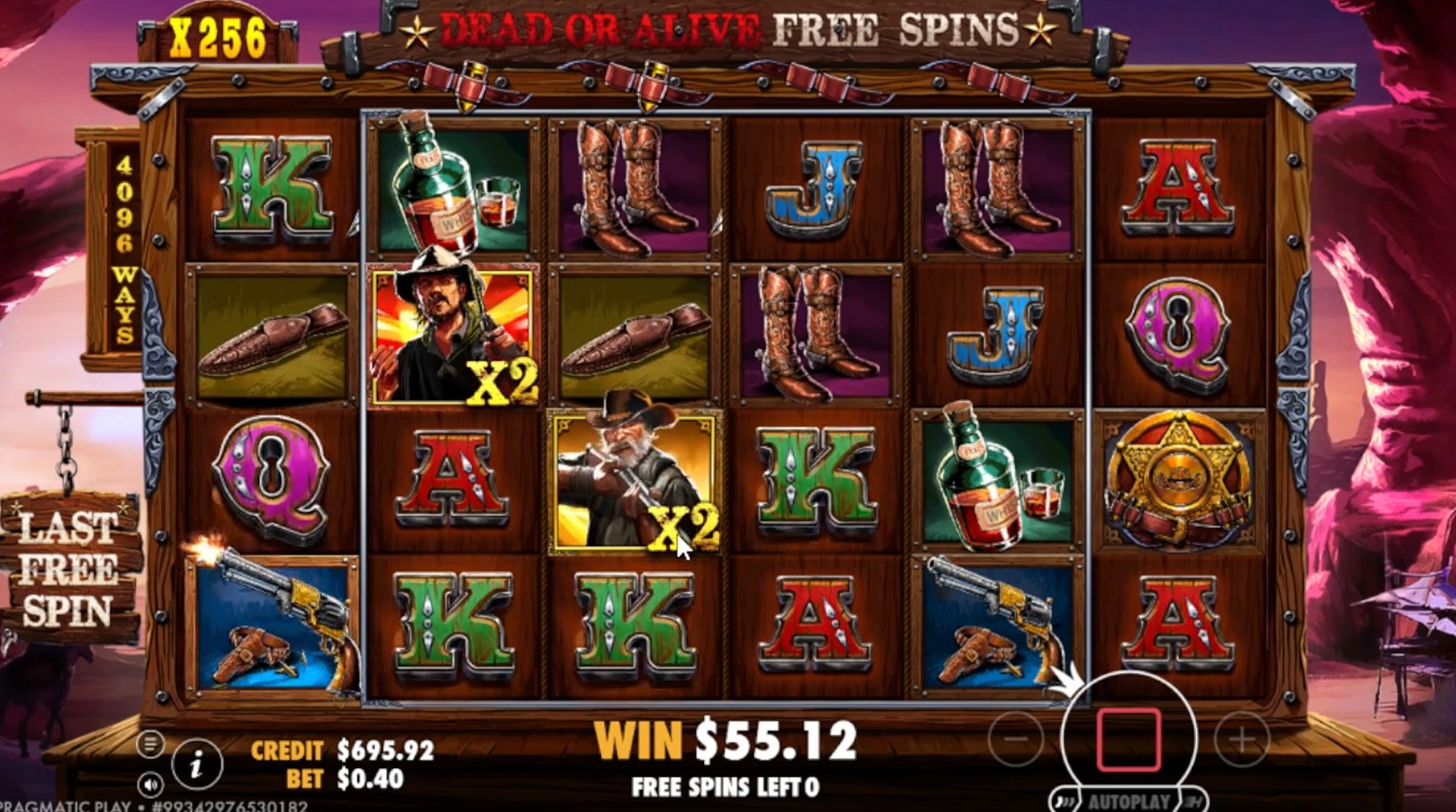 Xenokrz – 2,557x on Wild Gang