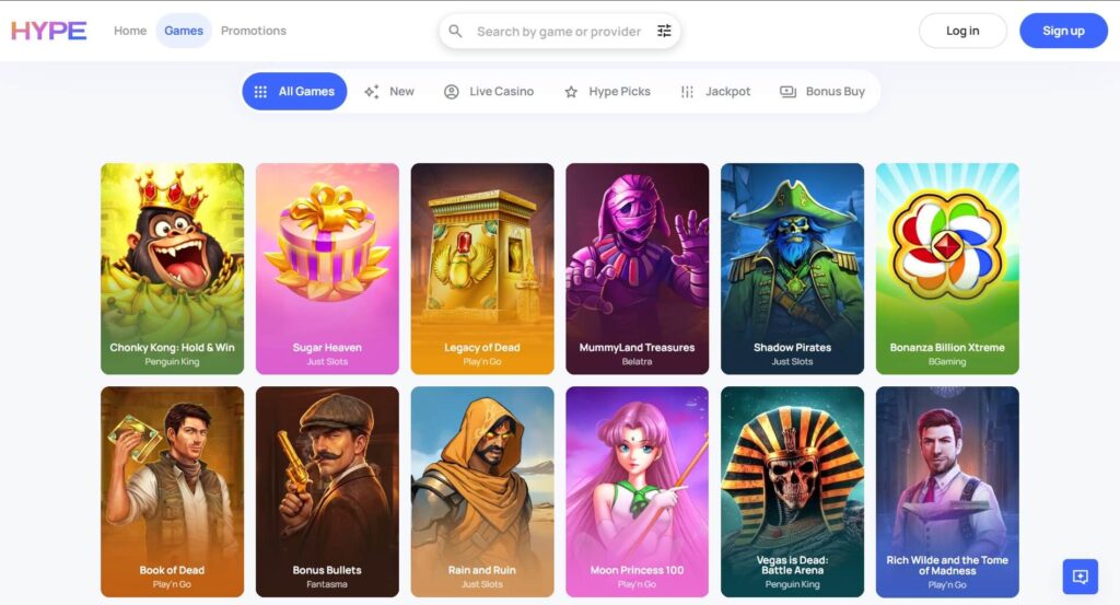 Hypekasino Screenshot
